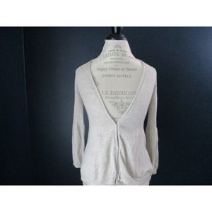 Vintage Kristensen Du Nord Light Gray Cashmere and Silk Cardigan Sweater Size 2